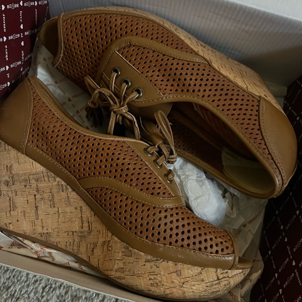 80%20 BONNIE NATURAL LEATHER MESH SANDALS